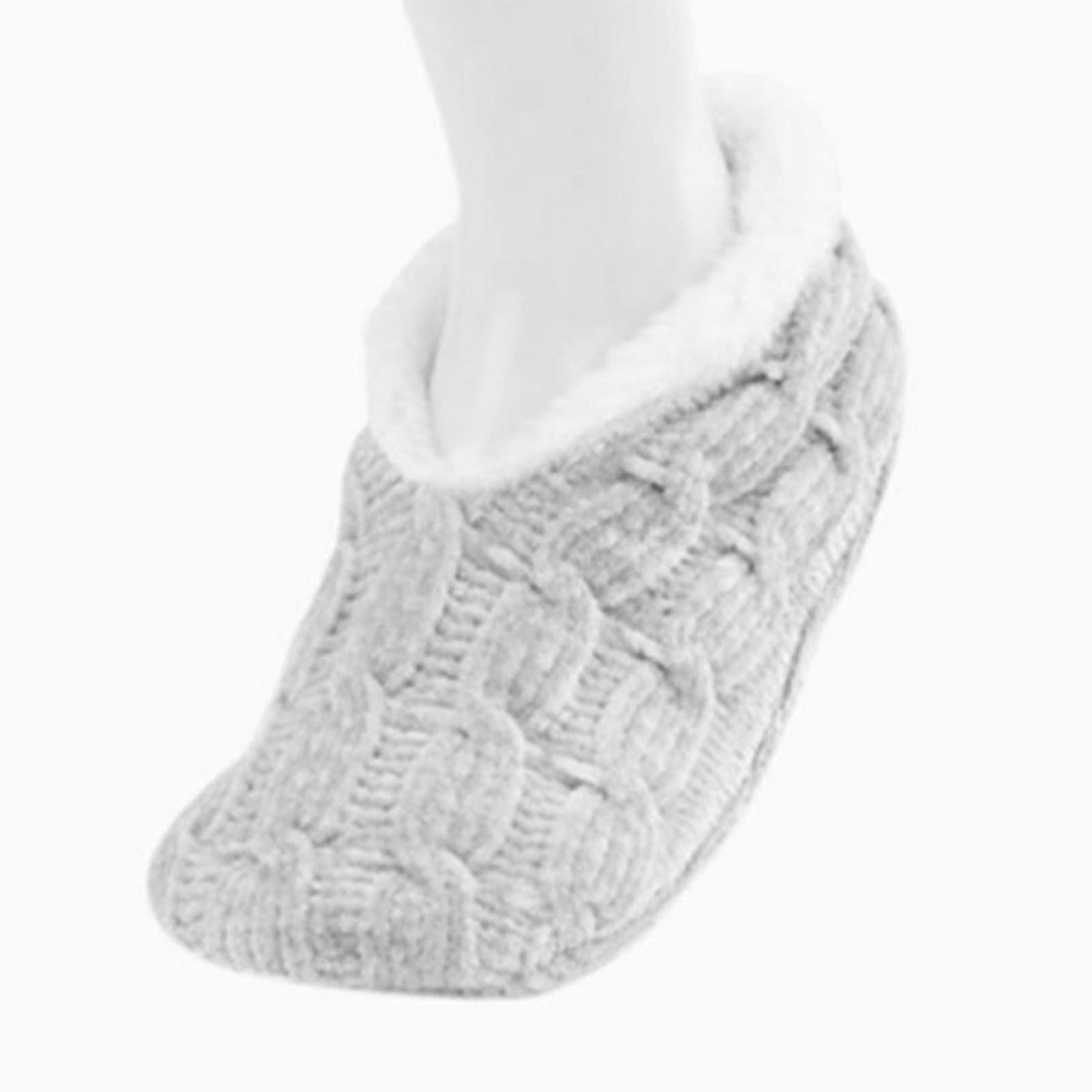 Demdaco Gray Chenille Slippers - NWT